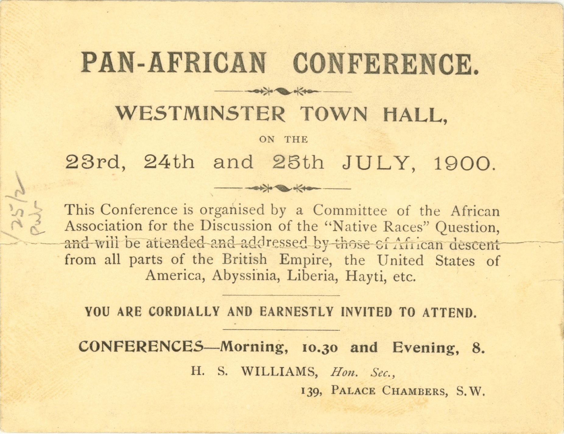 Invitation to the first Pan-African Conference