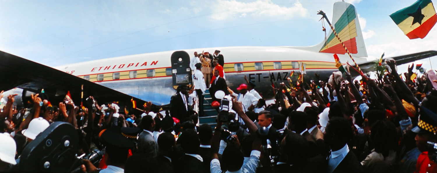 Haile Selassie lands in Jamaica