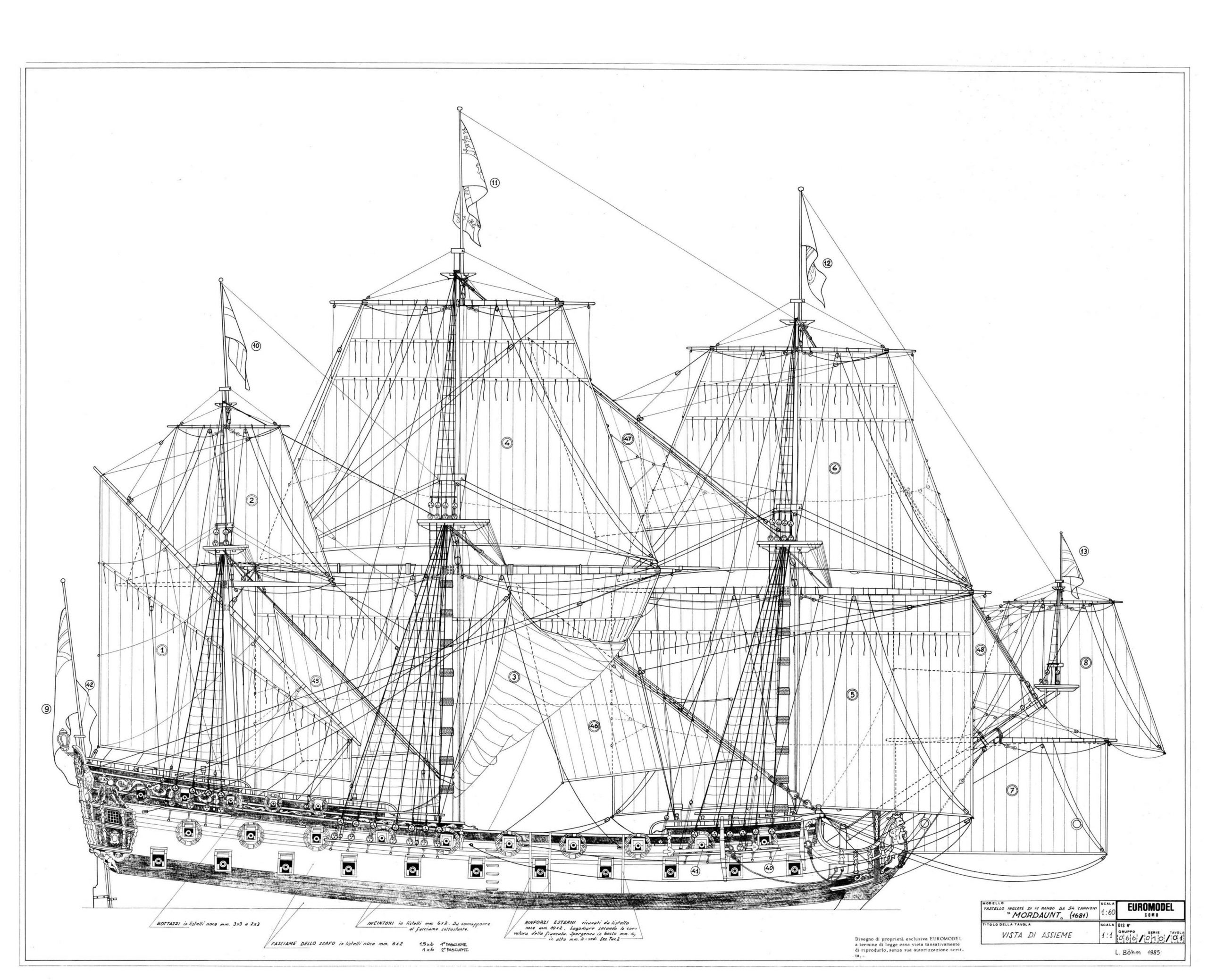 Plan of a 4th rate ship of the line